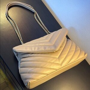 SHEIN Tan Gold Quilted Shoulder Bag